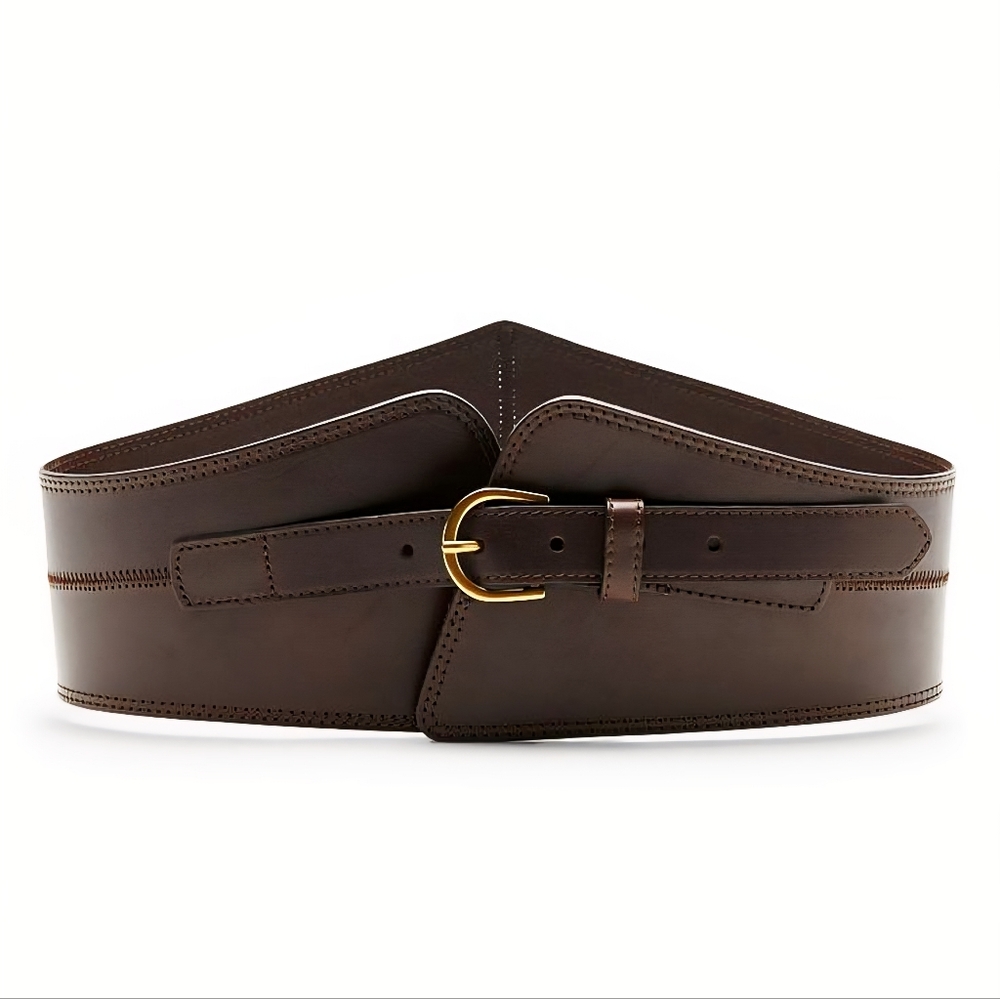 Banana Republic Brown Leather Corset Waist Belt Size XS